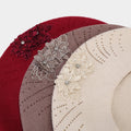 Vintage Floral Rhinestones Knit Portable Beret Cap MK2COW6W6HAT227
