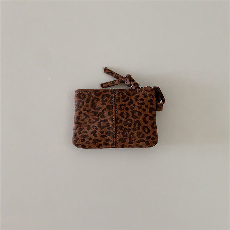 Leopard Print Suede Mini Coin - DippedShop Wholesale - #2979