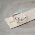 Heart Bowknot Beaded Open Ring - DippedShop Wholesale - #5299