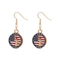 Retro Gold Plated USA Flag Pendant Hook Earrings 8ZA6JER305L