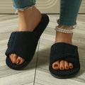Plush Open Toe Adjustable Slippers - DippedShop Wholesale - #1619