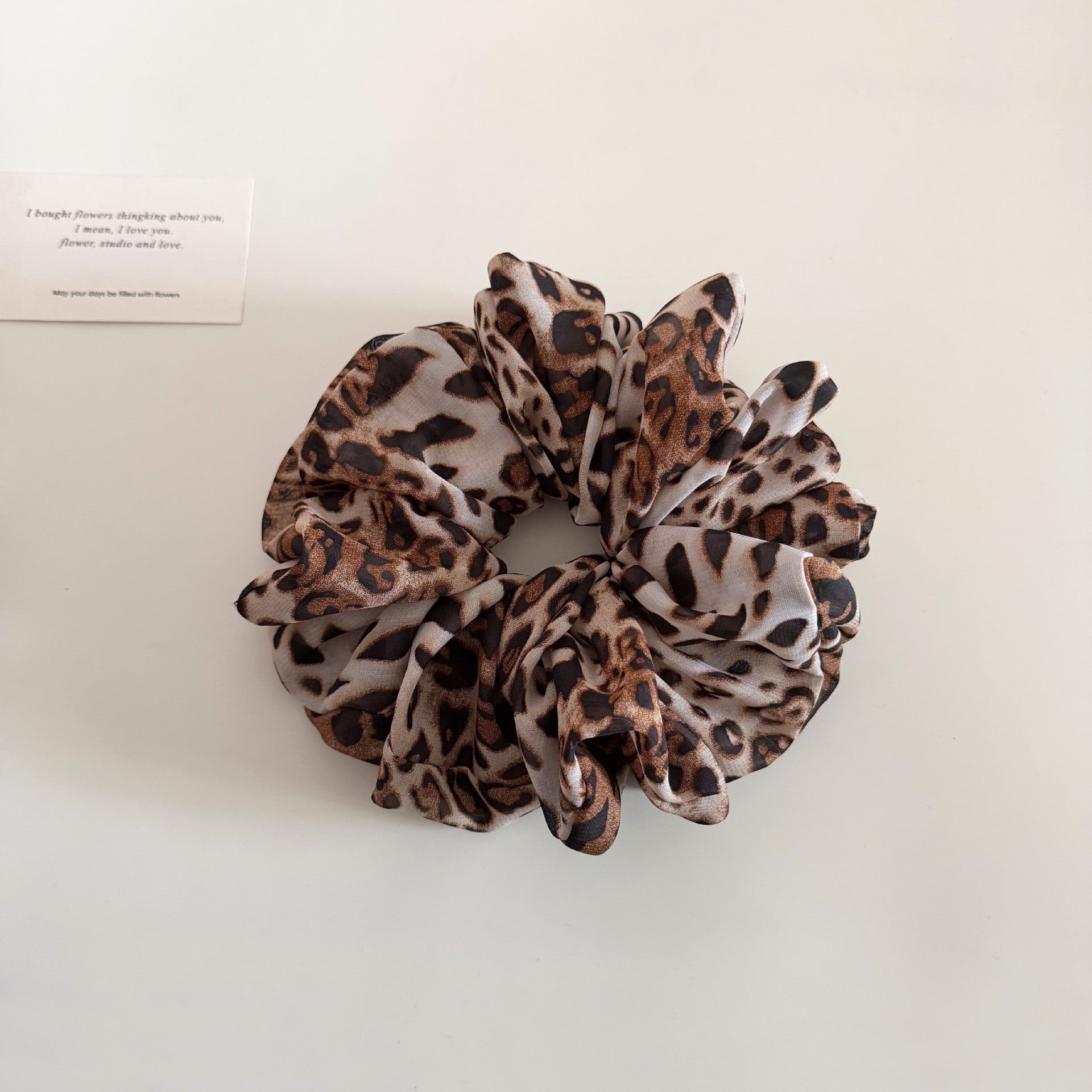 Oversized Leopard Print Hair Scrunchie MK2BW6W6HSR04