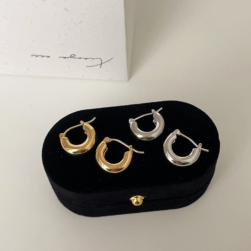 Hollow Thick Hoop Earrings - DippedShop Wholesale - #7219
