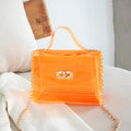 Cute Solid Color Square Jelly Clear Tote Bag 6W10BBG2117