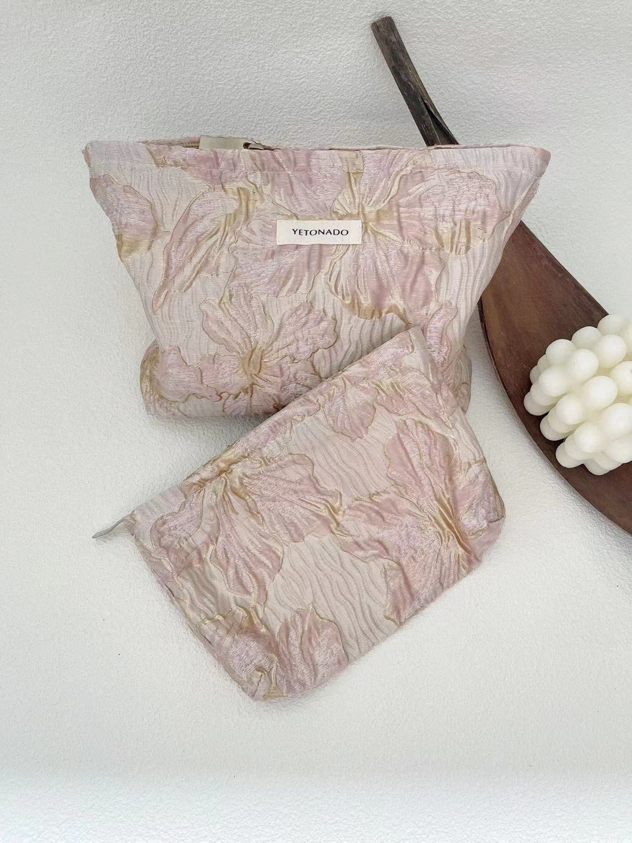 Trendy 3D-Flower Print Travel Toiletry Cosmetic Bag MK2BW6W10BOB397