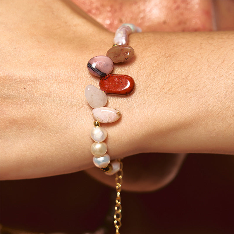 Colorful Stone Pearl Bracelet - DippedShop Wholesale - #7299