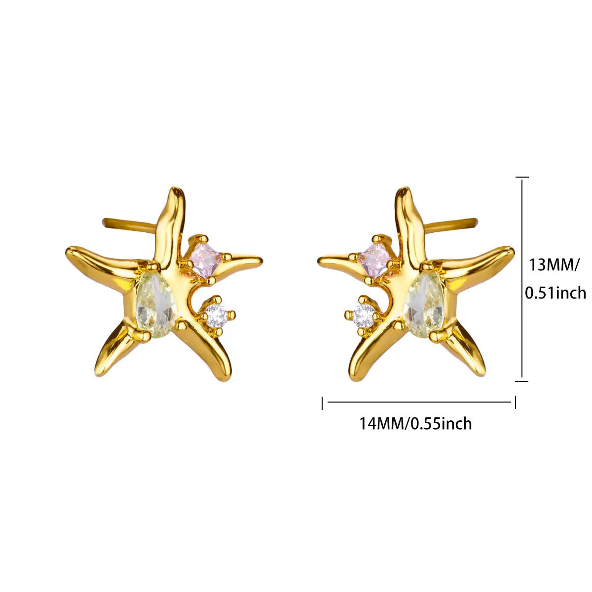 Gold Plated Star Stud Earrings - DippedShop Wholesale - #2963