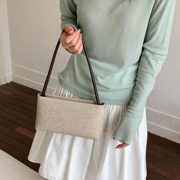 Simple Solid Color PU Underarm Bag 6W10BBG1369