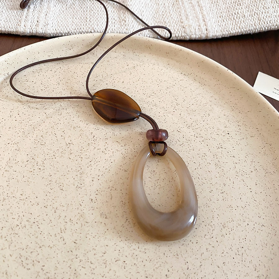 Geometric Resin Pendant Necklace - DippedShop Wholesale - #0179