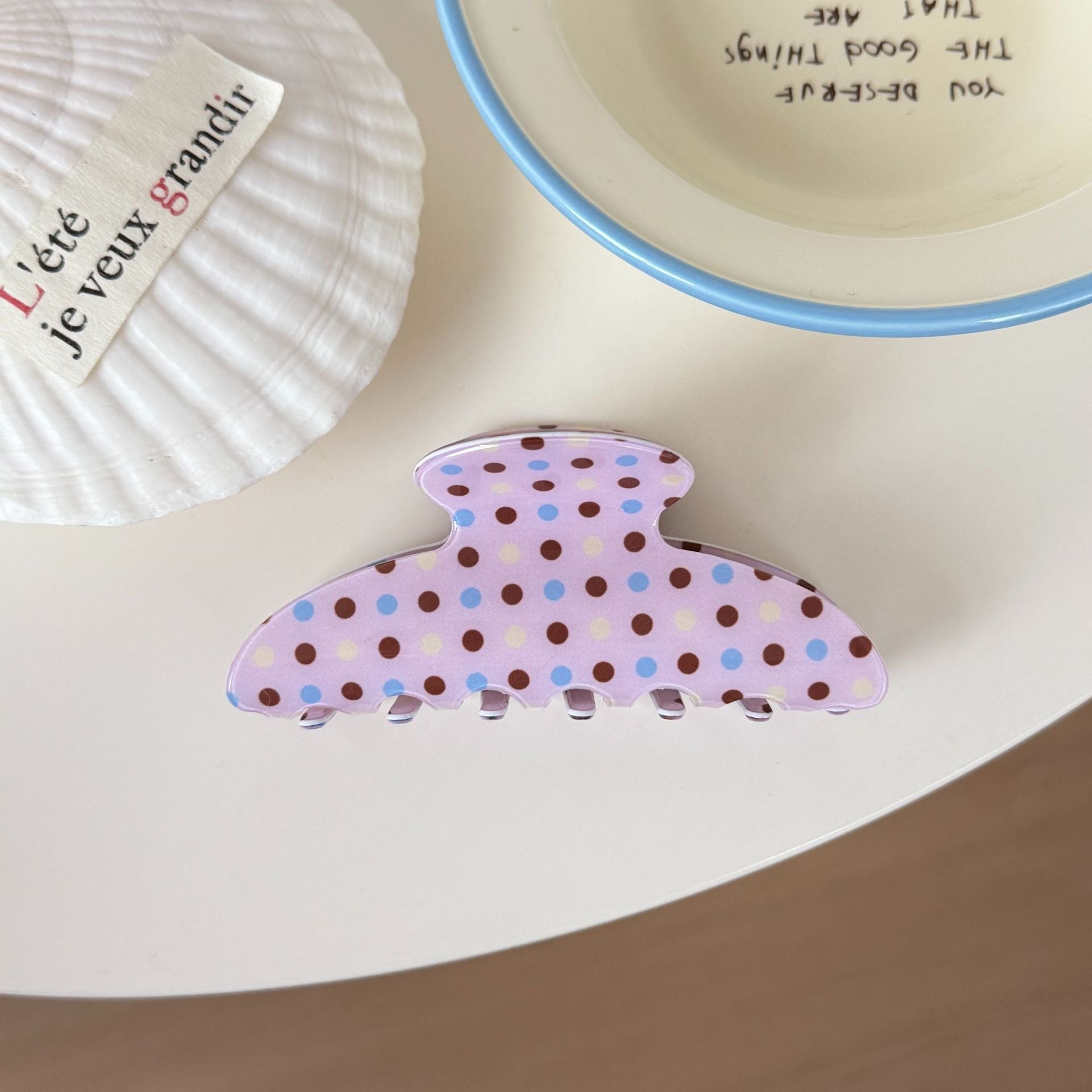 Polka Dots Hair Claw - DippedShop Wholesale - #6819