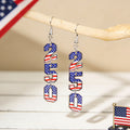 Stylish USA Flag Bowknot Pendant Hook Earring 8ZA6JER184L