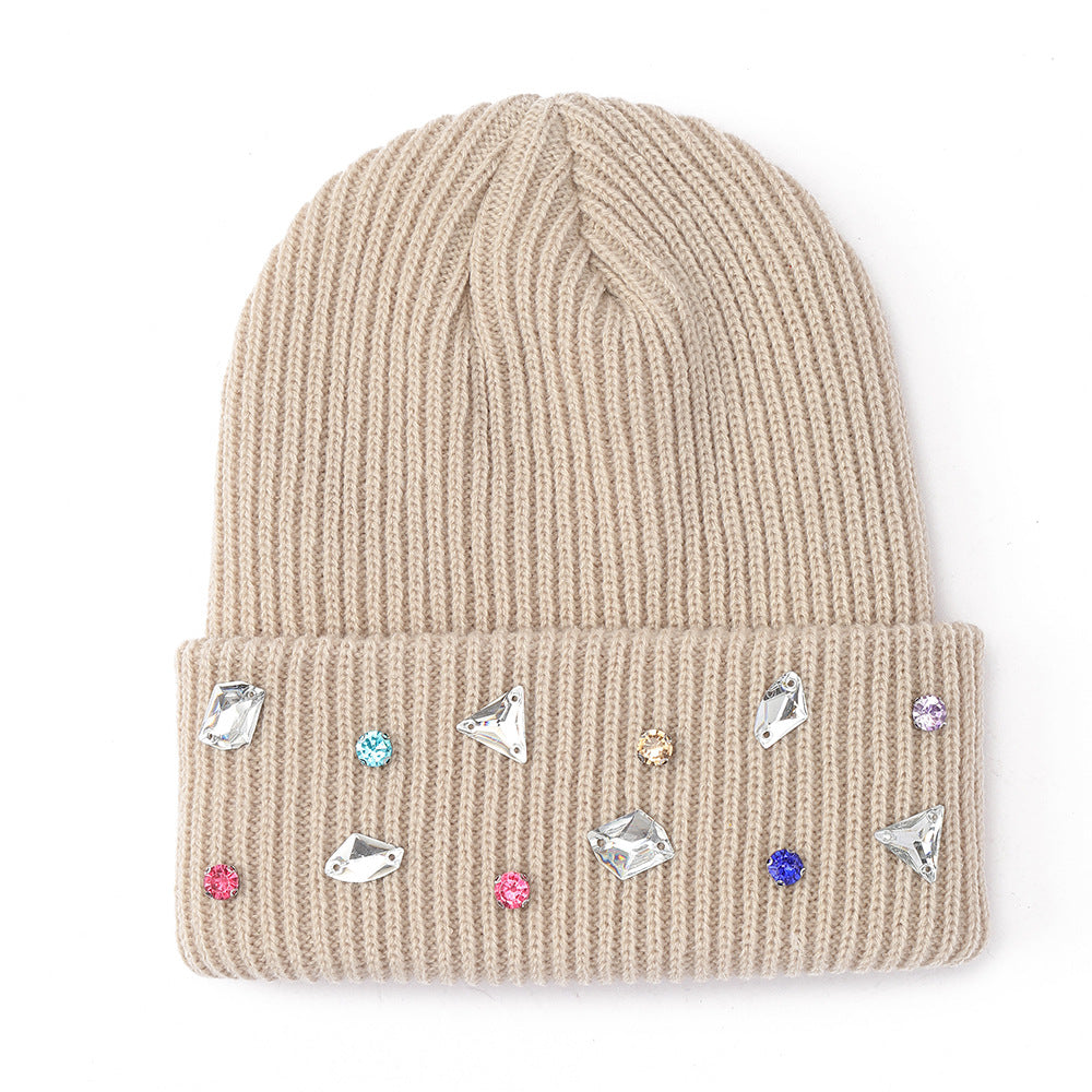 Rhinestone Knit Beanie - DippedShop Wholesale - #2339