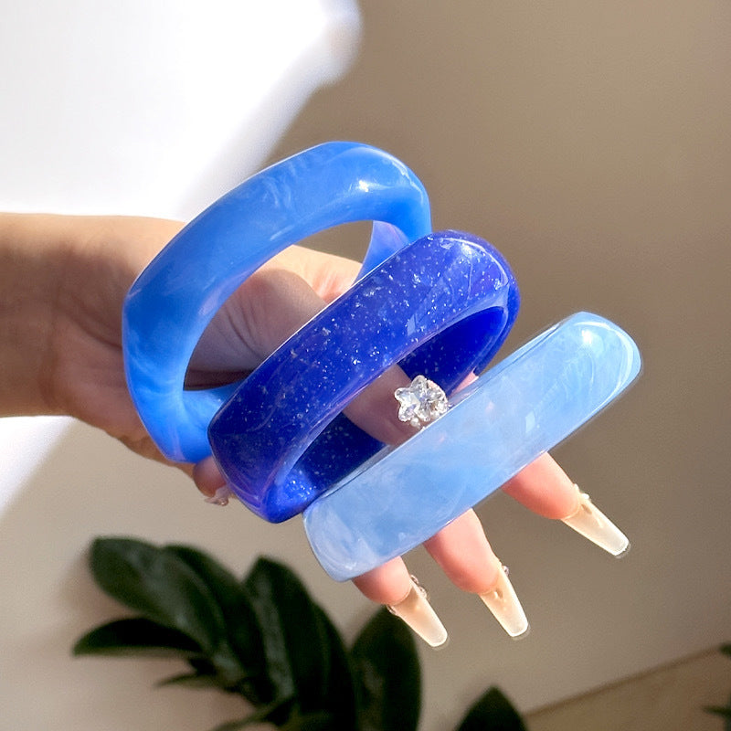 Blue Simple Layered Geometric Bracelets DP25D637