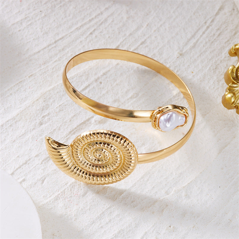 Chunky Gold Plated Shell Pearl - DippedShop Wholesale - #3827