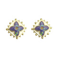 Vintage Gold Flower Stud Earrings - DippedShop Wholesale - #7587