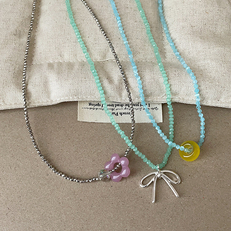 Bowknot Flower Pendant Choker - DippedShop Wholesale - #6419