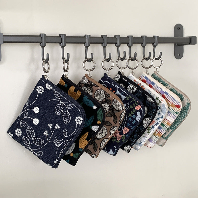Retro Embroidered Cotton Linen Coin Purse 6W10BWB384