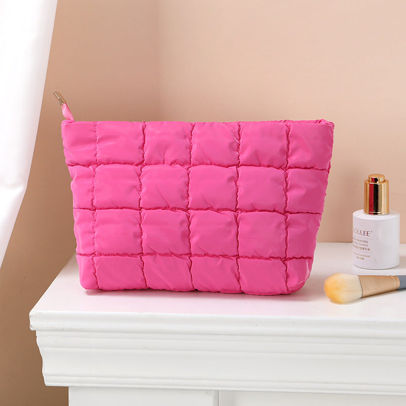 Quilted Large Capacity Diamond Quilted Cosmetic Bag MK2BLW6C5CO71
