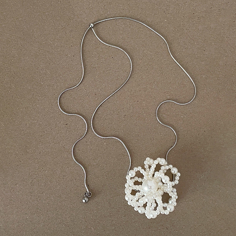 Beaded Flower Pendant Necklace - DippedShop Wholesale - #1811