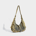 Vintage Splice Washed Denim Studded Underarm Bag 6W10BBG1340