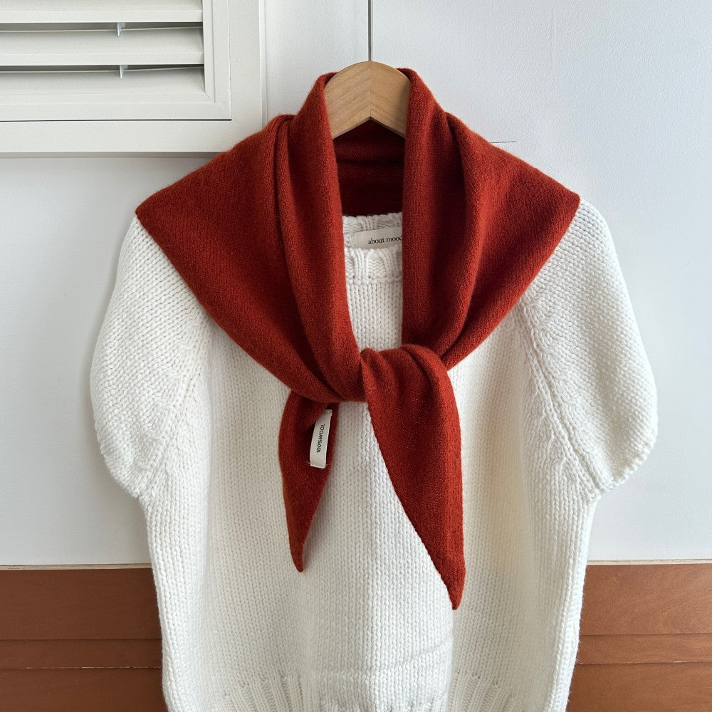 Simple Wool-Blend Solid Color Triangle Knit Scarf 6W6NSC85