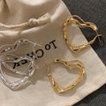 Chunky Heart Hoop Earrings - DippedShop Wholesale - #8227