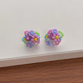 Dopamine Multi-Color Beaded Flower Stud Earrings 6W6JER601