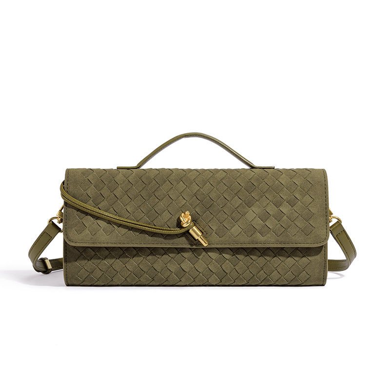 Vintage Woven Evening Satchel Suede Handbag DP25H602