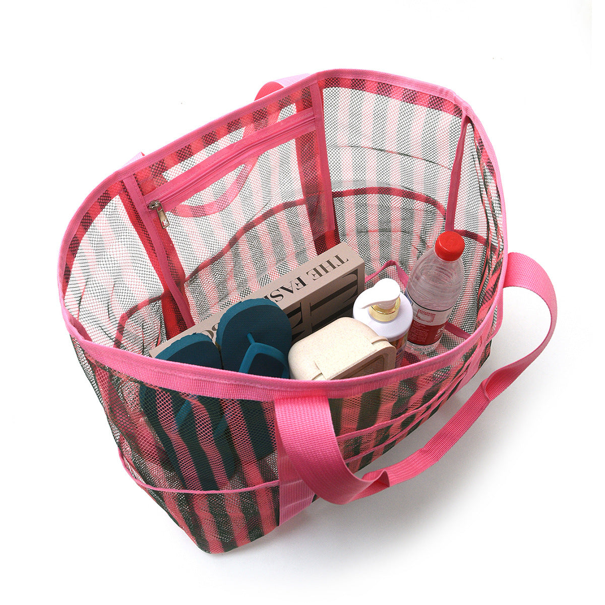 Striped Beach Multi-Functional Mesh Storage Bag 8BW6BOB87T