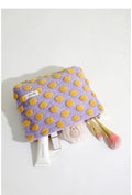 Waffle Plush Color Block Cosmetic Bag - DippedShop Wholesale - #7395