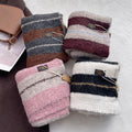 Thick Warm Soft Color Block Striped Shawl Scarf 6W6NSC78
