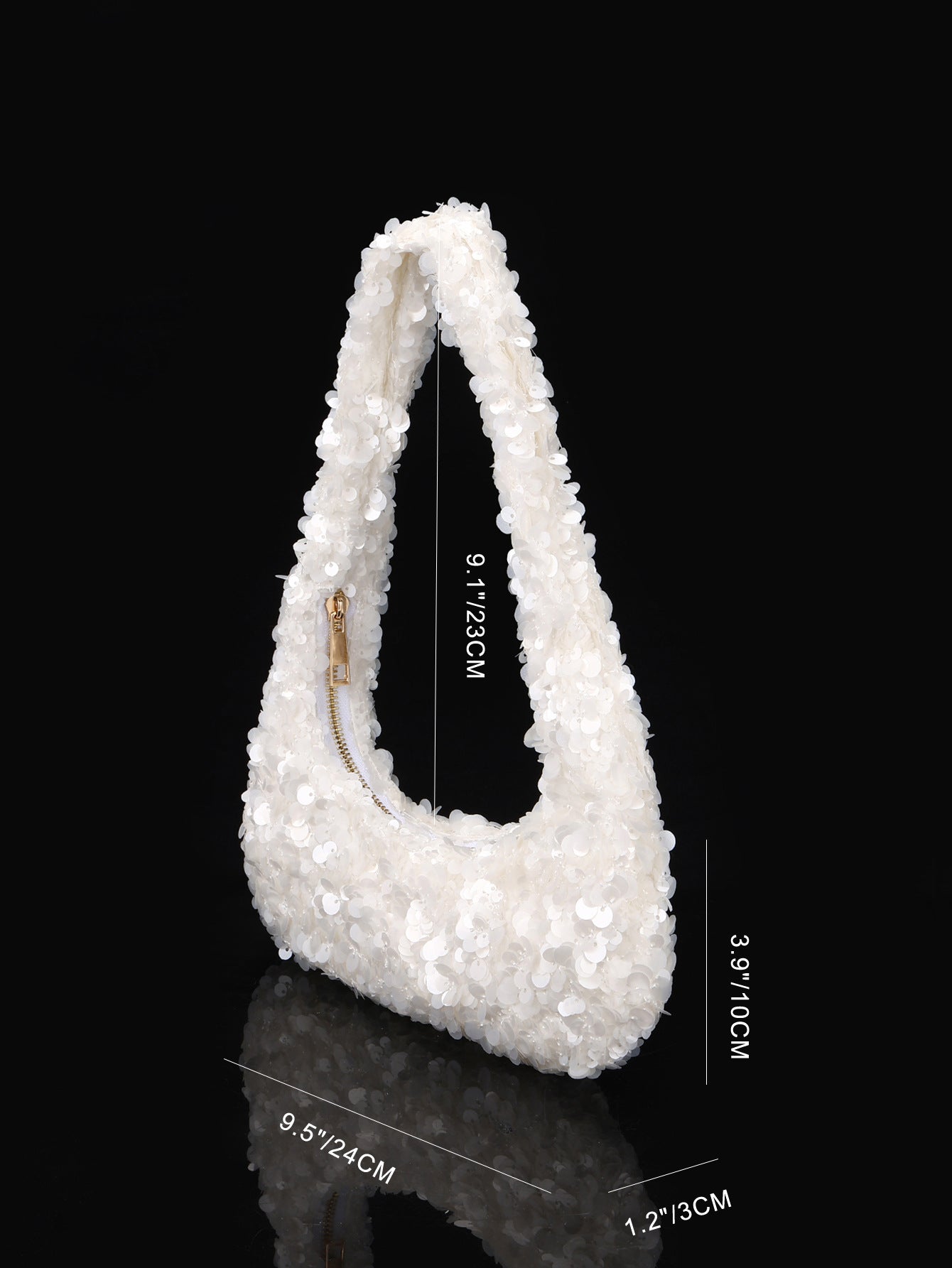 Elegant Solid Color Sequin Evening Underarm Bag 6W10BBG1417