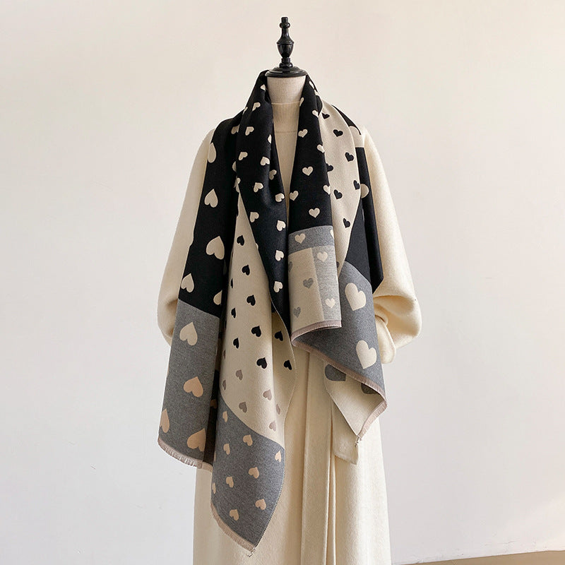 Reversible Jacquard Shawl Scarf - DippedShop Wholesale - #0739