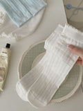 Fresh Solid Color Thin Breathable Scrunch Socks 6W8FSO744