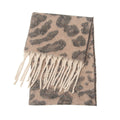Fringed Leopard Print Scarf - DippedShop Wholesale - #8451