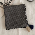 Polka Dot Paisley Print Tassel Neck Scarf MK2BK6W6HHS26