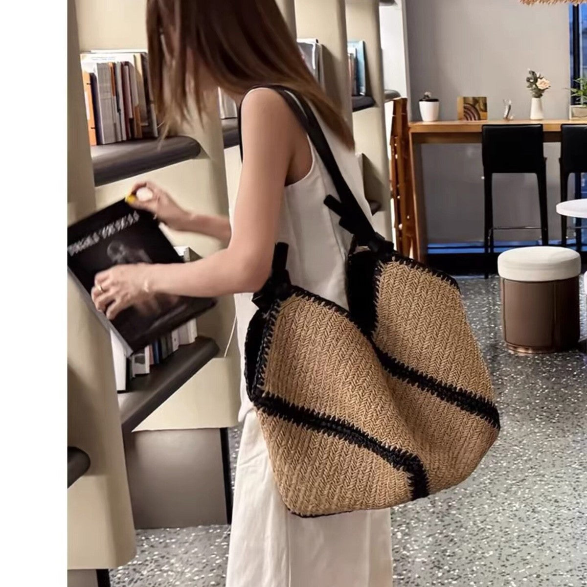 Straw Woven Large Capacity Beach Shoulder Bag 8CW6BBG516L