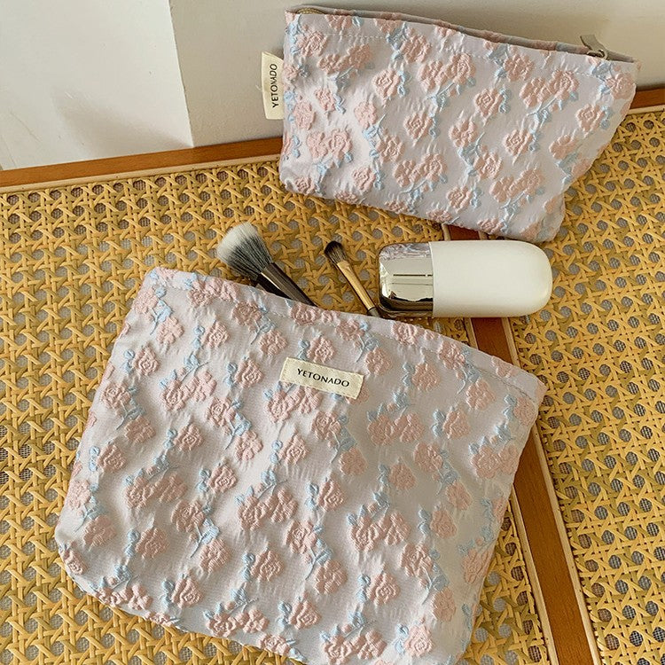 Fresh Floral Jacquard Portable Makeup Bag MK2BW6W10BOB383