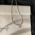 Stylish Cubic Zirconia Heart Pendant Choker Necklace 6W6JNC447