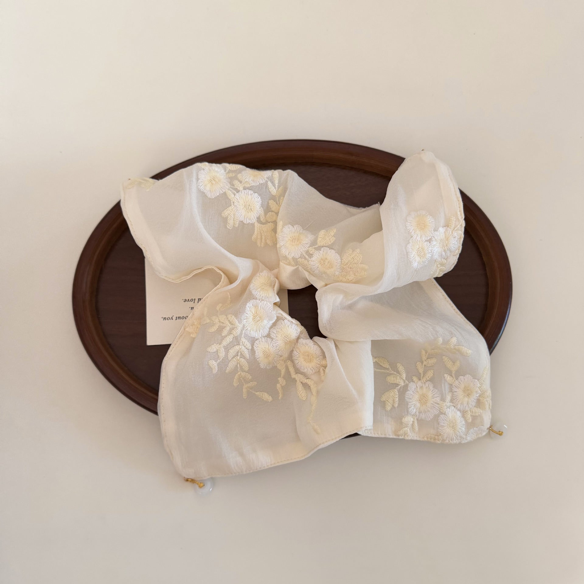 Elegant Floral Embroideries Square Hair Scrunchies MK2BW6W6HSR81