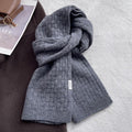 Classic Solid Color Plaid Knit Warm Scarf 6W6NSC79
