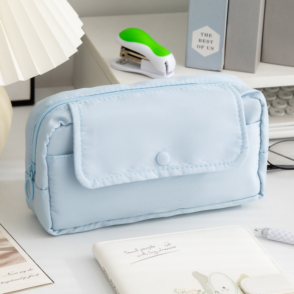 Stylish Solid Color Large Capacity Pencil Pouch 6S10BOB1046