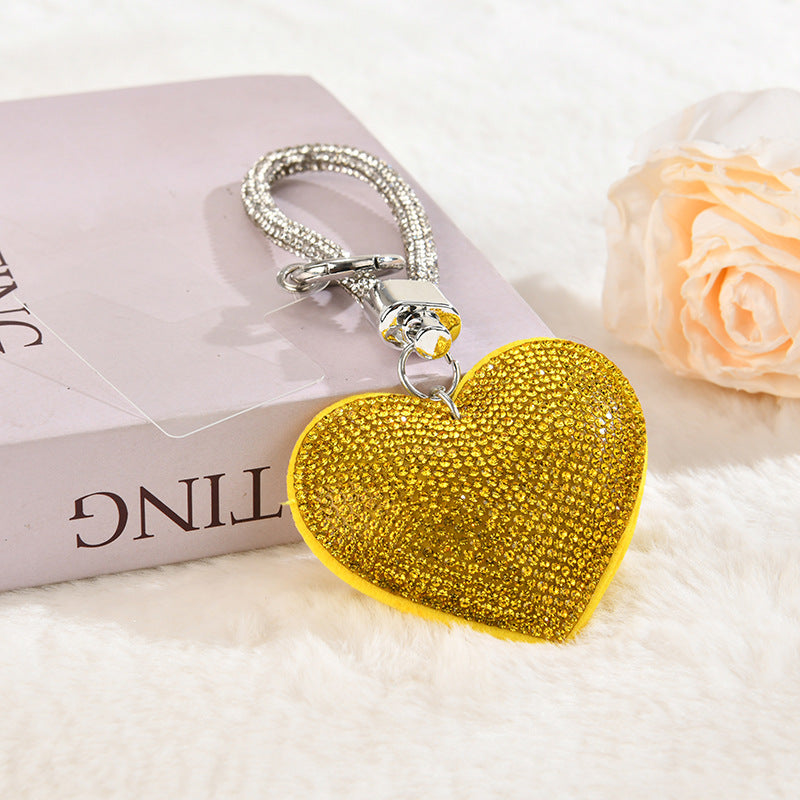 Rhinestone Heart Bag Charm - DippedShop Wholesale - #7395