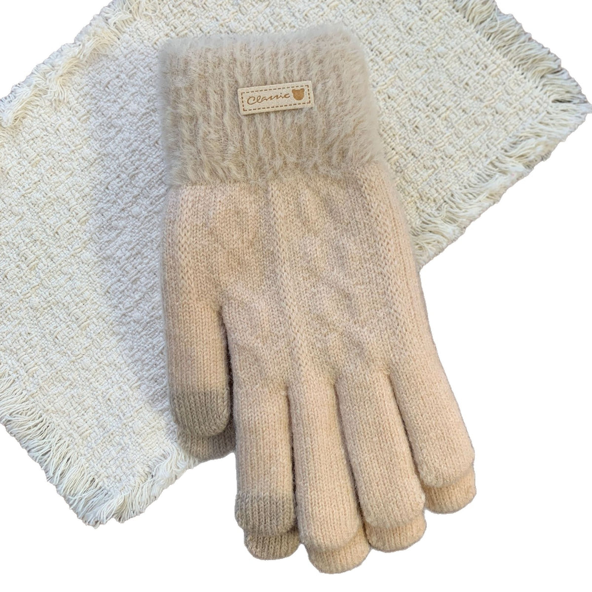 Fuzzy Plush Knit Gloves - DippedShop Wholesale - #1139