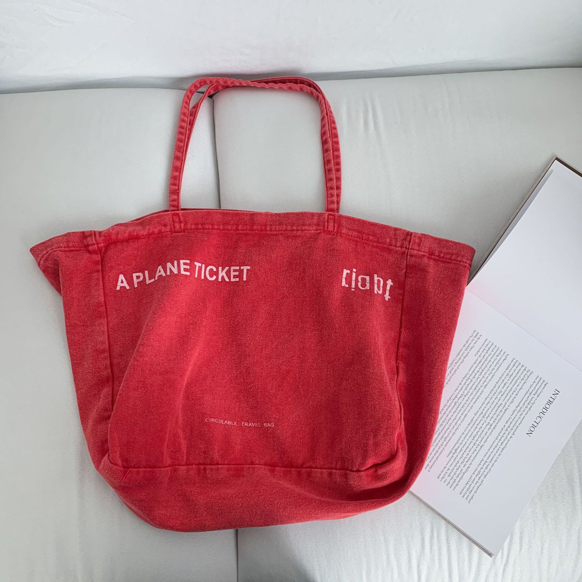 Simple Large Capacity Letter Print Canvas Tote Bag 6W10BBG2496