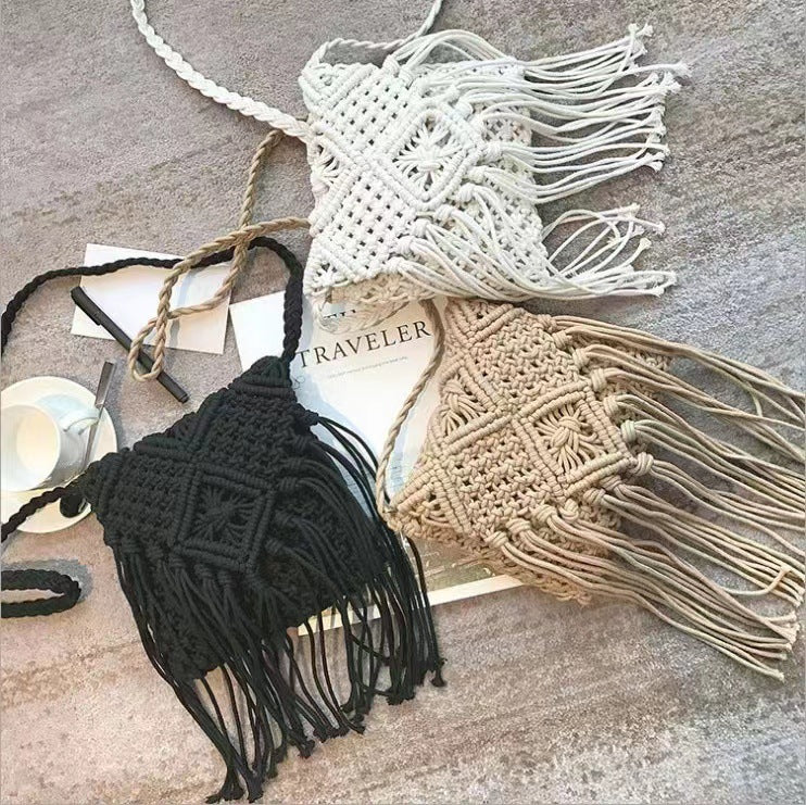 Boho Tassel Hand-Woven Hollow Crossbody Bag 8BW6BBG438L