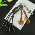 Vintage Rope Braided Leopard Comb Pendant Bag Charm 6W10BBC367