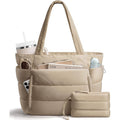 Quilted Puffer Pockets Large Capacity Shoulder Handbag 6W10BBG1886