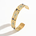 Trendy Gold Plated C-Shaped Open Bracelet 6W6JBR589