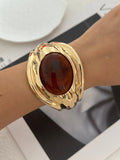Vintage Enamel Gold Plated Beaded Bangle Bracelet 6W6JBR604